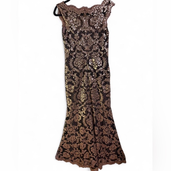 Tadashi Shoji Size 4 Sequin Lace Gown Formal Evening Mermaid Dress - Picture 6 of 8